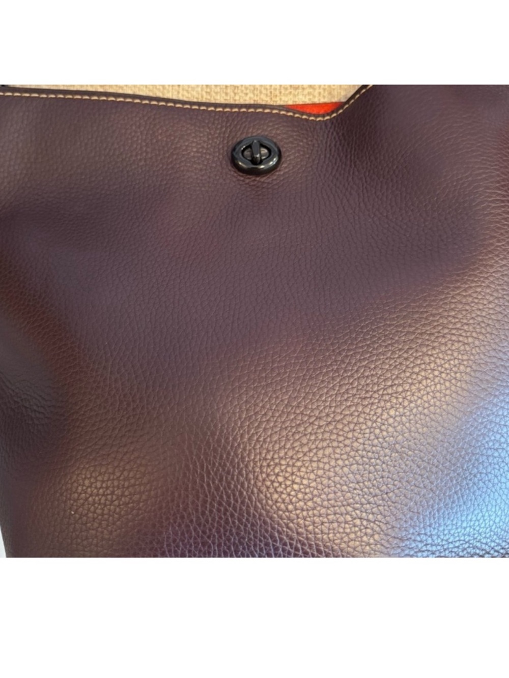 Coach Pebbled Leather Duffle Shoulder Bag (50115) Deep Plum - Picture 6 of 15